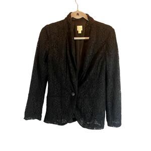 LC Laura Conrad Black Lace Blazer. Long Sleeve. Size 8